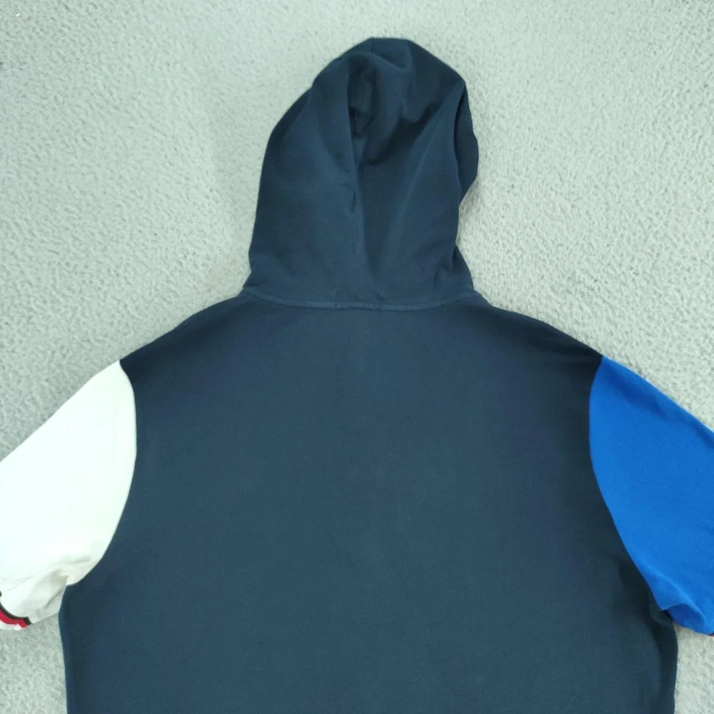 Polo Ralph Lauren Polo Shirt Mens Large Blue Hooded Colorblock Tricolor